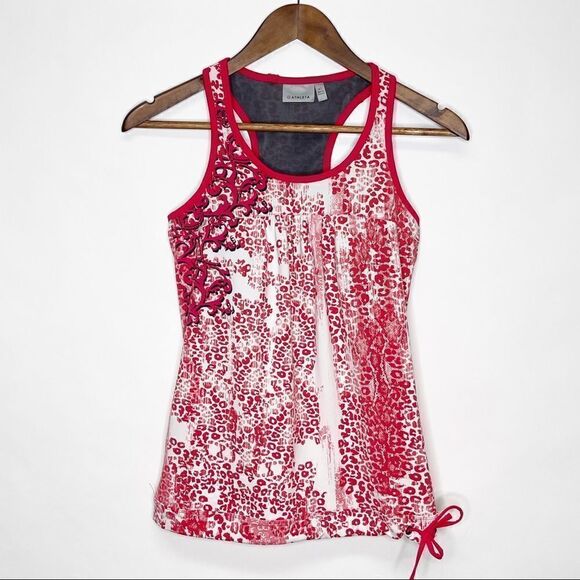 Athleta Yoga Tinker Tank Top Red Print Size XS - Picture 1 of 11